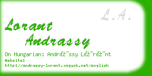 lorant andrassy business card